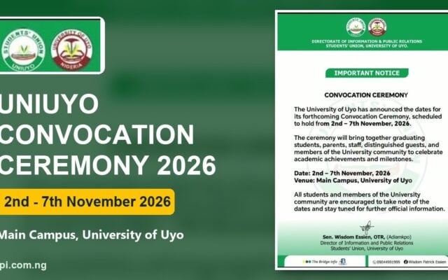 UNIUYO Convocation Ceremony 2026: Dates, Venue and What Graduands Should Know